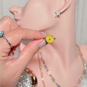 ⚜️ Girl’s Daisy Yellow Flower Ring 🌼